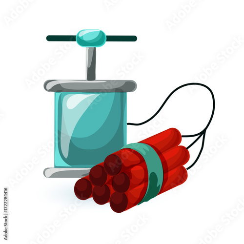 Dynamite Bomb Detonator with Explosive Sticks Illustration