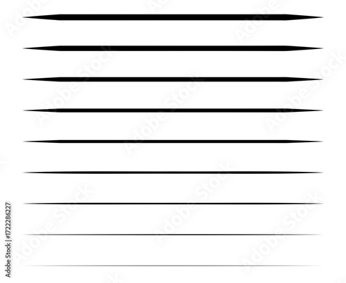 Lines Stroke Brush Sketching Black Seamless Design Elements Vector Illustration