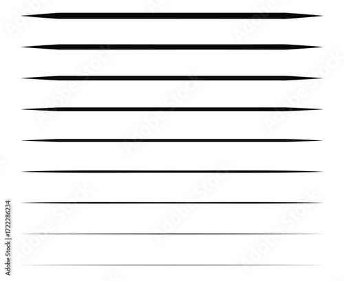 Lines Stroke Brush Sketching Black Seamless Design Elements Vector Illustration