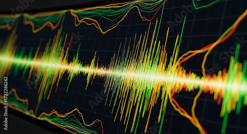 Vibrant Waveform Visuals A Dynamic Display of Audio Frequencies in Action