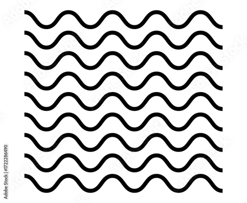 Lines Brush Wave Patterns Texture Black sketching Design Vector Illustration