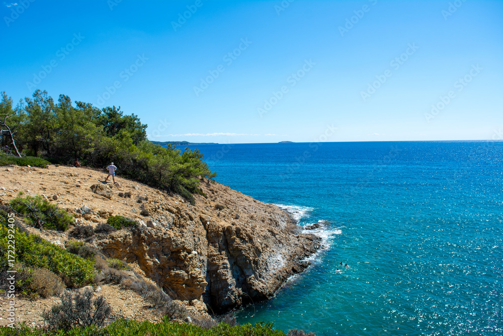 Fototapeta premium The serene and scenic Trypiti ( Tripiti) beach in Thassos, Greece 
