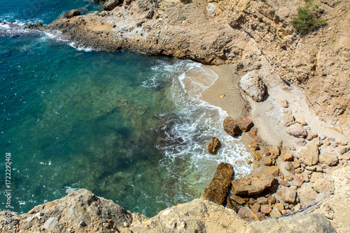 The serene and scenic Trypiti ( Tripiti) beach in Thassos, Greece 