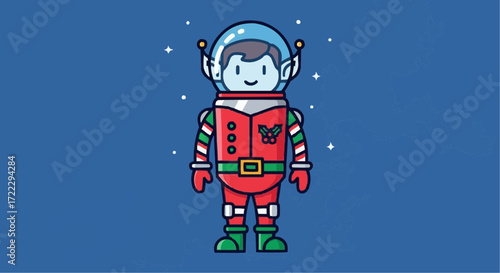 Christmas icon vector christmas astronaut in space suit vector illustration for holiday designs and festive season graphics theme
