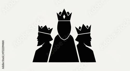 Christmas icon vector three kings christmas wise men silhouette vector illustration for holiday season and religious design projects