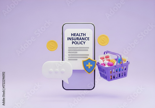 Digital health insurance policy app mobile shopping cart secure healthcare access