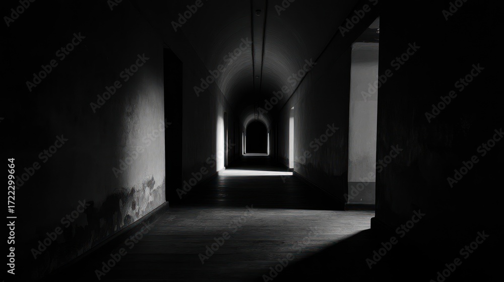 Fototapeta premium Empty dark corridor