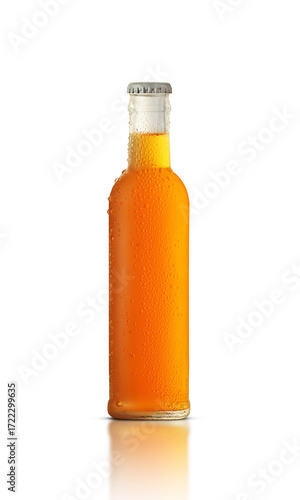 glass bottle with drops of drink