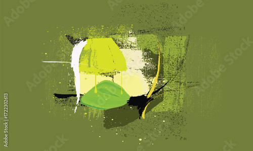 green paint brush stroke painting, Abstract oil painting brush strokes. Hand drawn vector illustration. Oil on canvas. Brushstrokes of paint. modern Art. Prints art.eps10