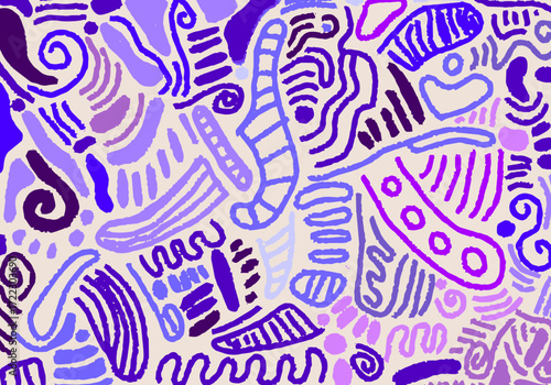 Hand drawn colorful lines flat