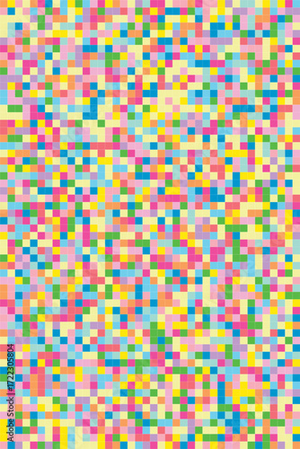 Seamless vector background composed of colorful small squares, perfectly organized, suitable for posters, digital artwork, textile prints, graphic decoration, and creative projects.