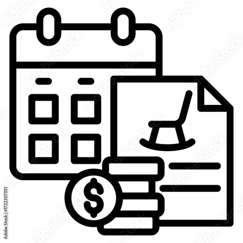 Retirement Plan Icon Element For Design
