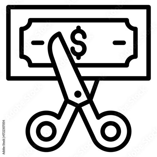 Budget Cut Icon Element For Design