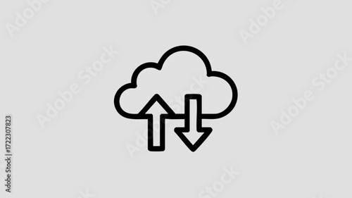 Cloud storage icon with upload and download arrows.