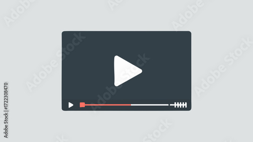 A simple illustration of a video player interface with a play button and progress bar.