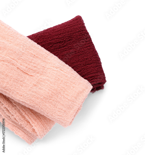 Fabric folded napkins isola...