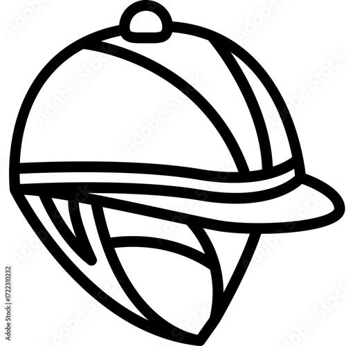 horse rider hat outline icon vector