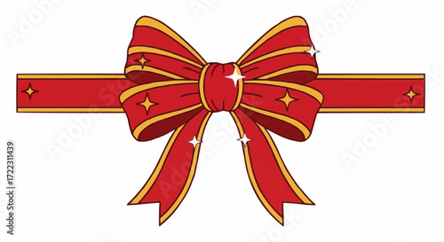 Christmas icon vector 2025 downloadable red ribbon bow vector graphic for christmas gifts and holiday decorations free vector illustration
