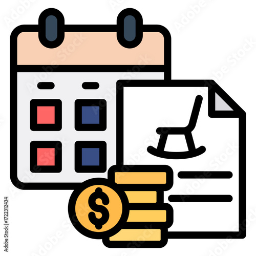 Retirement Plan Icon Element For Design