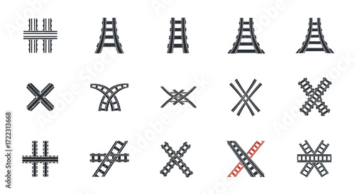 Simple line art icons depicting various ice cream cones, scoops, and desserts, including one location pin.