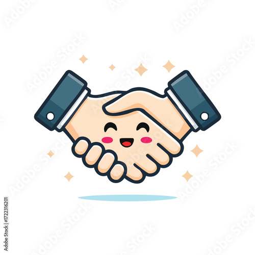 Handshake agreement on a smartphone, a symbol of communication and partnership