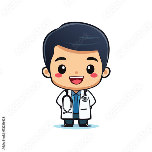 Funny cartoon characters including doctor manager businessman superhero office worker set