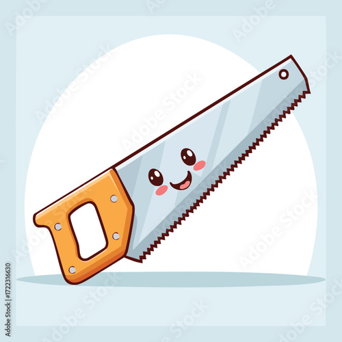 Saw blade vector illustration isolated sharp metal tool for carpentry and construction work