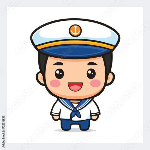 Funny cartoon policeman and doctor set with police hats badges and uniforms representing law and safety