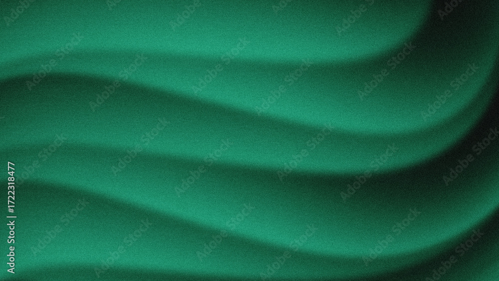 Obraz premium Teal gradient illustration with a blurry wave pattern, with rough grain texture