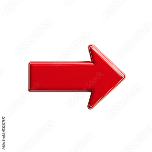 Red arrow pointing to the right isolated on transparent background.