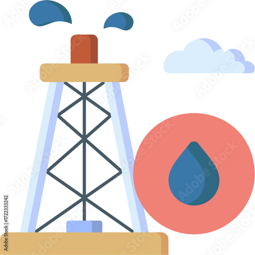 Oil Mining Illustration