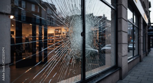 Shattered storefront window (1)