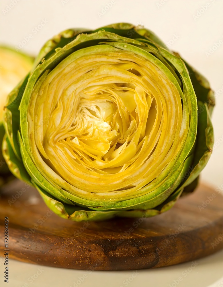 Obraz premium Fresh artichoke heart close-up