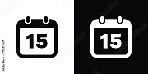 Simple calendar icons showing the fifteenth day of the month