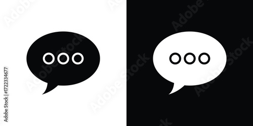 Black and white speech bubbles with ellipsis