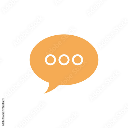 Orange speech bubble icon with three dots indicating conversation or waiting