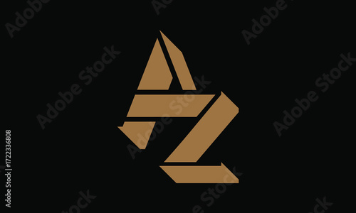 AZ 3d monogram logo design.