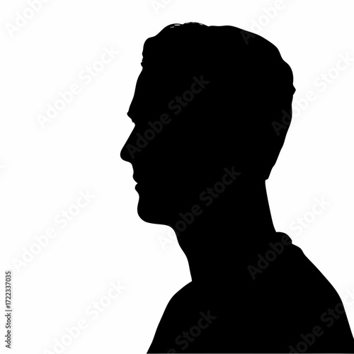 Silhouette profile of a man facing left