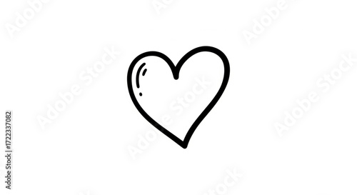 Simple black outline hand-drawn heart graphic.