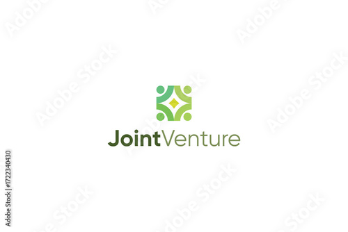 Social group minimal joint venture business logo 