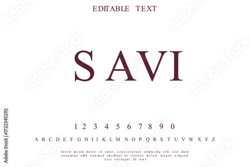 Modern font design with bold lettering and alphabet examples