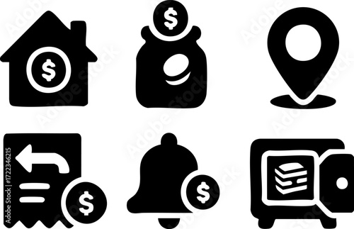 Financial Icons Set for Business and Banking.