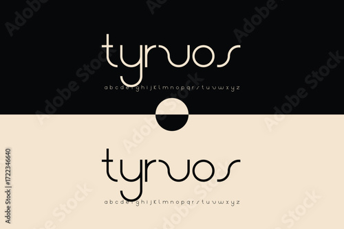 Elegant tyros logo design with abstract circle symbol and tagline