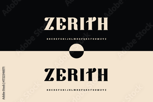 Modern vintage zenith logo design with abstract symbol