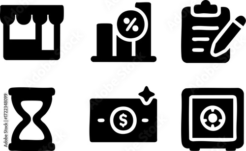 Business and Finance Icons Set.