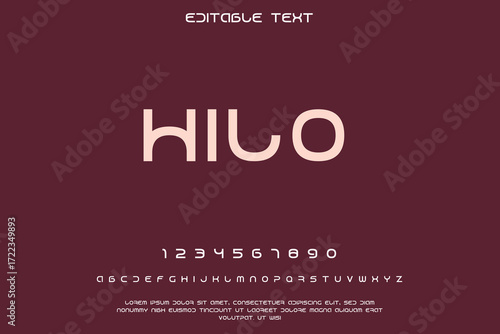 Modern rounded font hilo with numbers and letters on a dark background