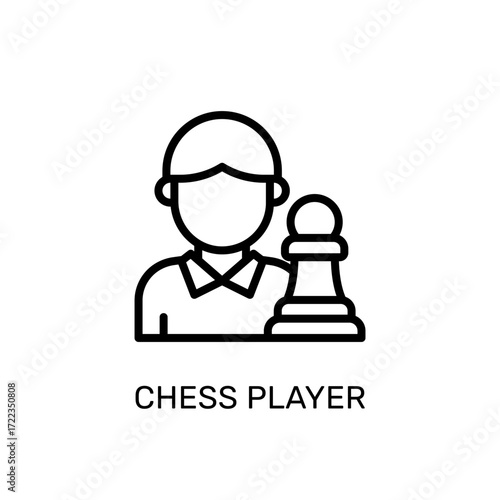 Chess Player Icon Strategy, Competition, Game, Skill, Mind