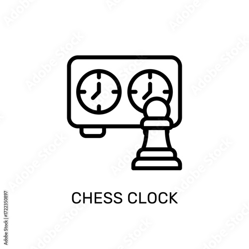 Chess Clock Icon Accurate Timekeeping in Competitive Board Games, Strategy and Planning