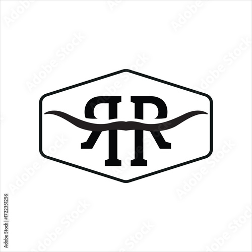 Vector art of black rr monogram logo