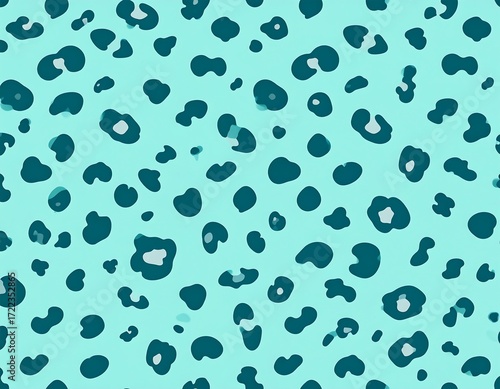 Teal and light teal leopard print pattern